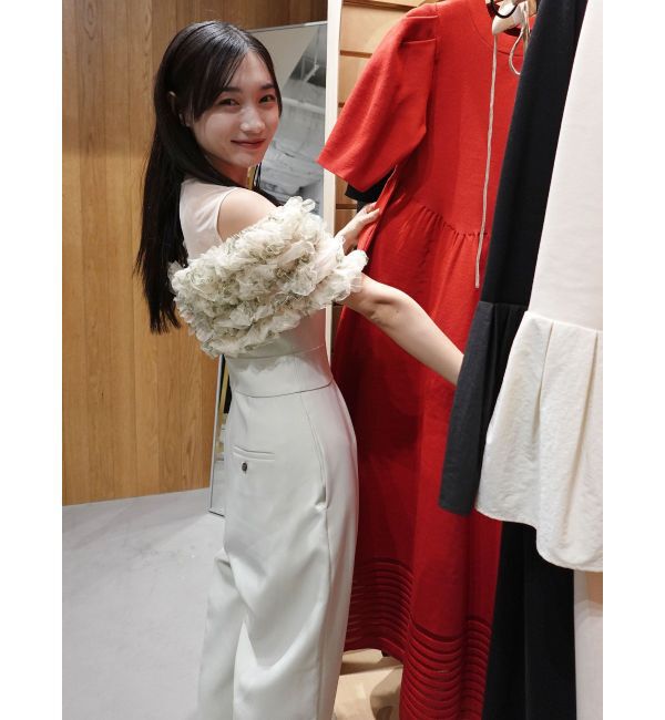 LAGUNAMOON「LADYチュールオフショルパンツドレス」|ドレス|