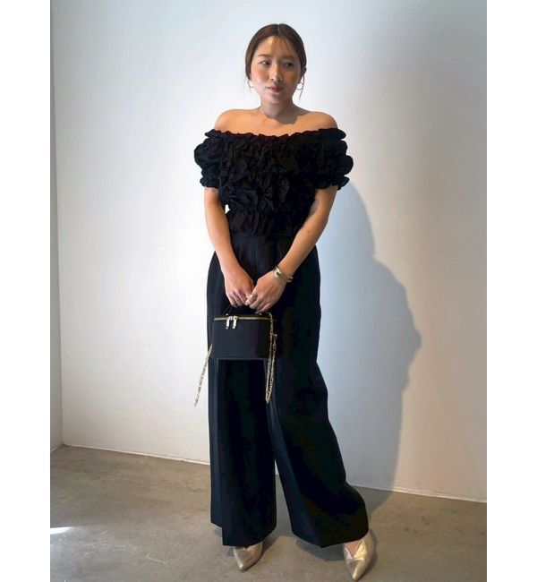 LAGUNAMOON「LADYシャーリングブラウスパンツドレス」|ドレス|