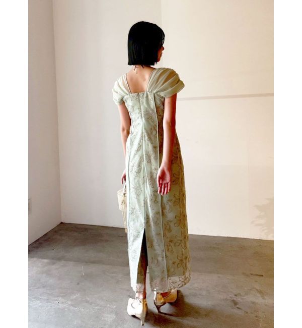 LAGUNAMOON「LADYラメフェザーエンブロイダリードレス」|ワンピース|