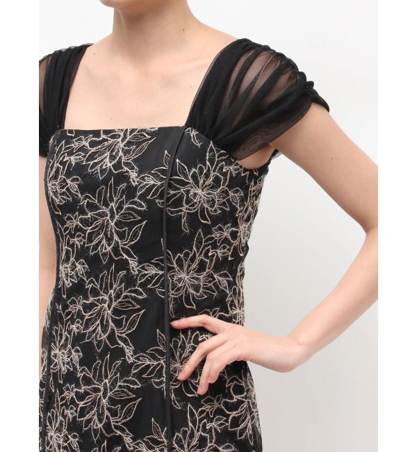 LAGUNAMOON「LADYラメフェザーエンブロイダリードレス」|ワンピース|