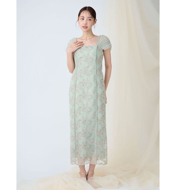 LAGUNAMOON「LADYラメフェザーエンブロイダリードレス」|ワンピース|