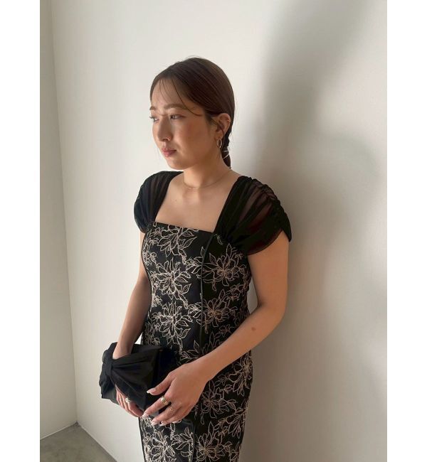 LAGUNAMOON「LADYラメフェザーエンブロイダリードレス」|ワンピース|