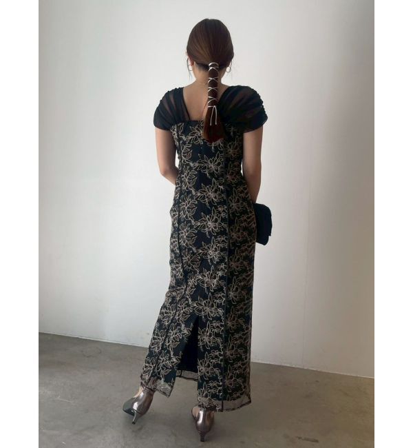 LAGUNAMOON「LADYラメフェザーエンブロイダリードレス」|ワンピース|