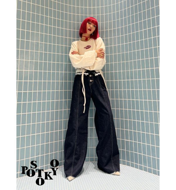 jouetie「【Something &times;PosTokyo】BELTLESS WIDE DENIM」|デニム|