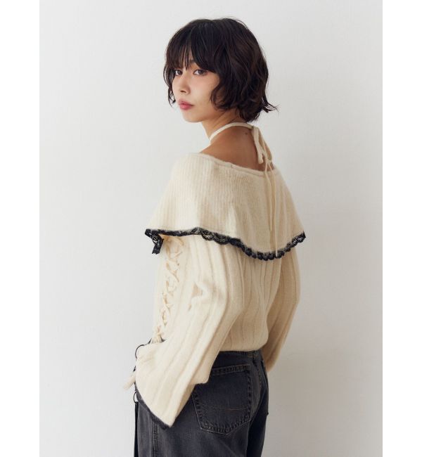 jouetie「フリルレースオフショルトップス」|ニット・セーター|