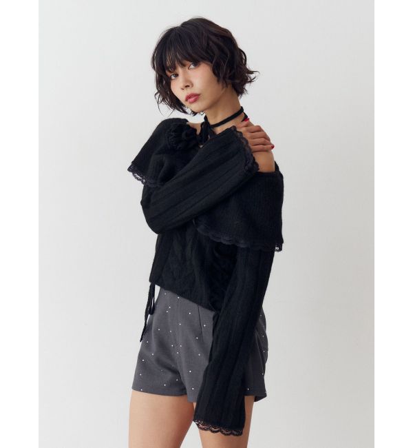 jouetie「フリルレースオフショルトップス」|ニット・セーター|