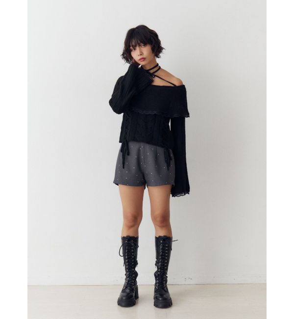 jouetie「フリルレースオフショルトップス」|ニット・セーター|