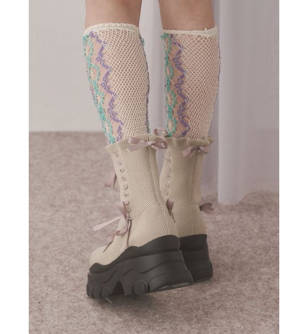 merry jenny「ribbon ribbonニットブーツ」|ショートブーツ|