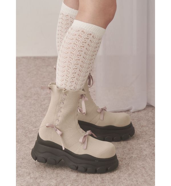 merry jenny「ribbon ribbonニットブーツ」|ショートブーツ|