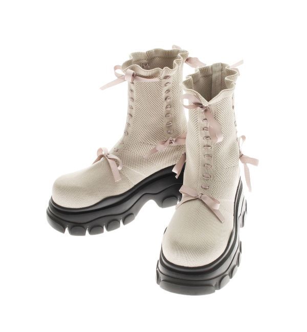 merry jenny「ribbon ribbonニットブーツ」|ショートブーツ|