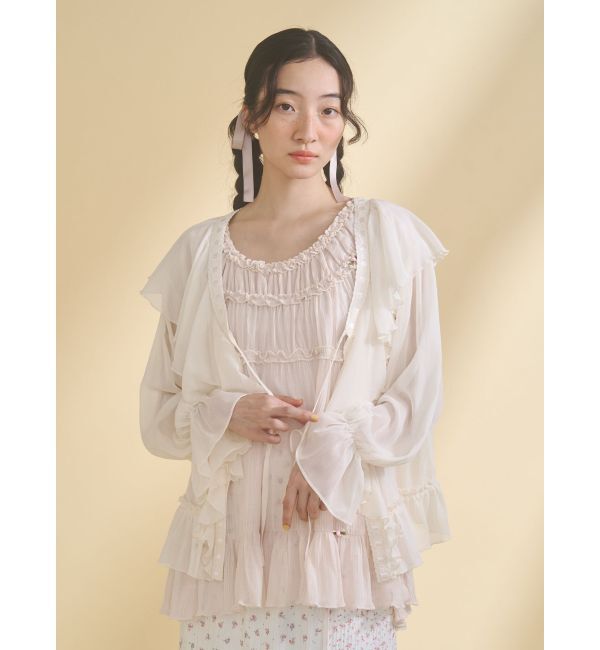 merry jenny「シアーギャザーチュニック」|シャツ・ブラウス|