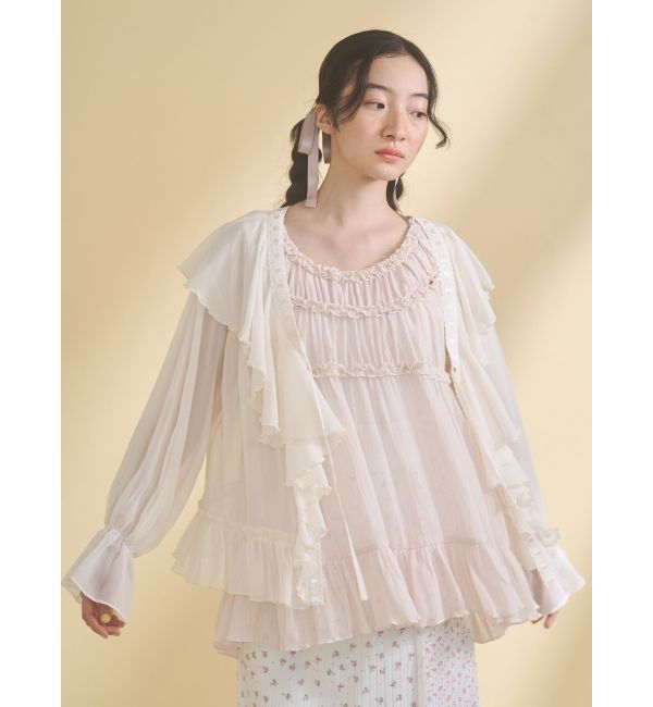 merry jenny「シアーギャザーチュニック」|シャツ・ブラウス|