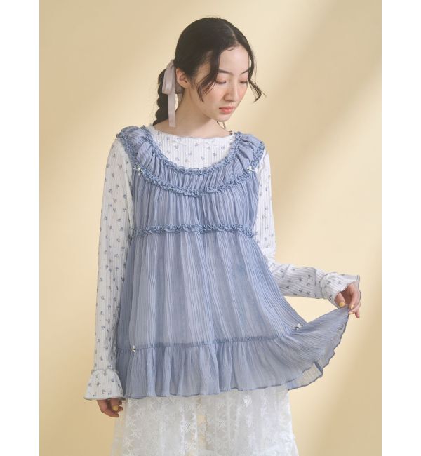 merry jenny「シアーギャザーチュニック」|シャツ・ブラウス|