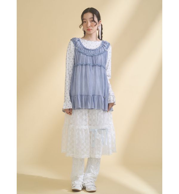 merry jenny「シアーギャザーチュニック」|シャツ・ブラウス|