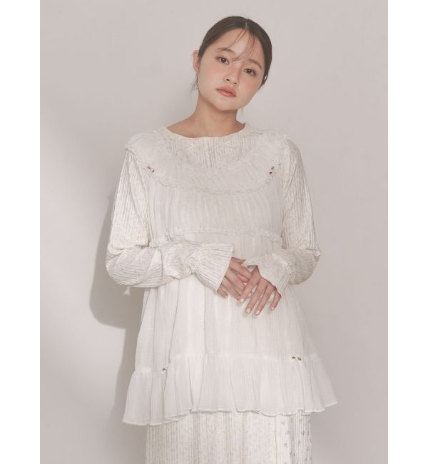merry jenny「シアーギャザーチュニック」|シャツ・ブラウス|
