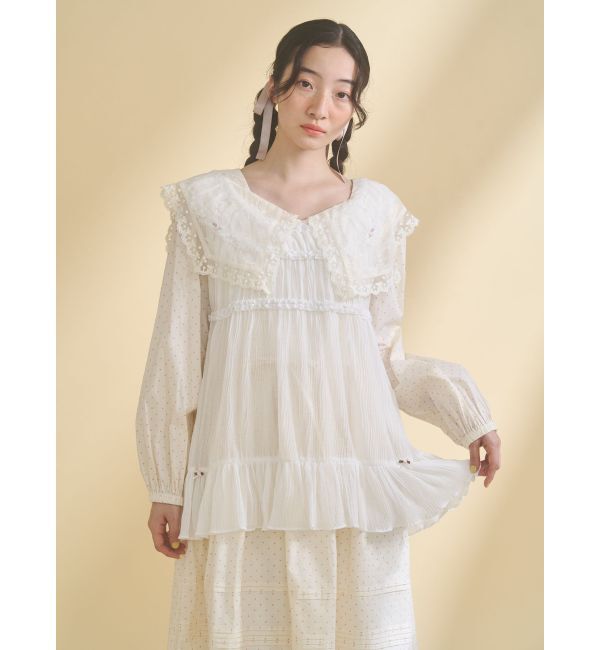 merry jenny「シアーギャザーチュニック」|シャツ・ブラウス|