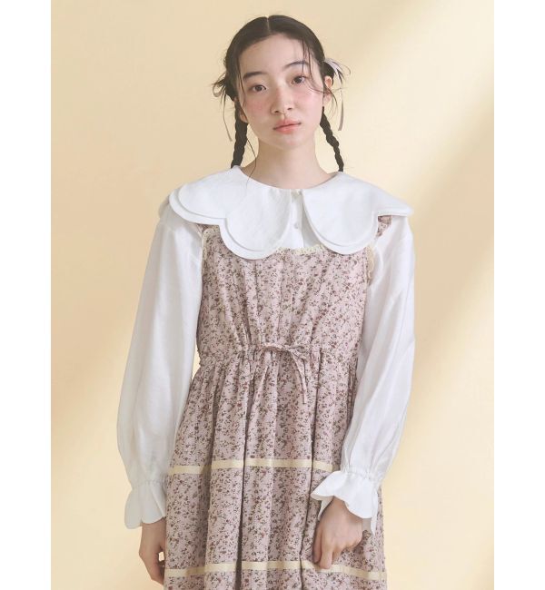 merry jenny「おはなスカラップブラウス」|シャツ・ブラウス|オフホワイト