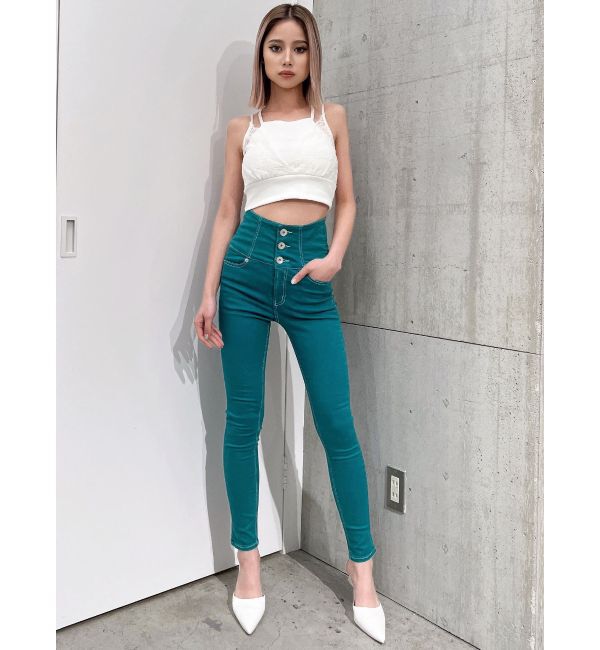 GYDA「ハイウエストボタンカラーパンツ」|その他|