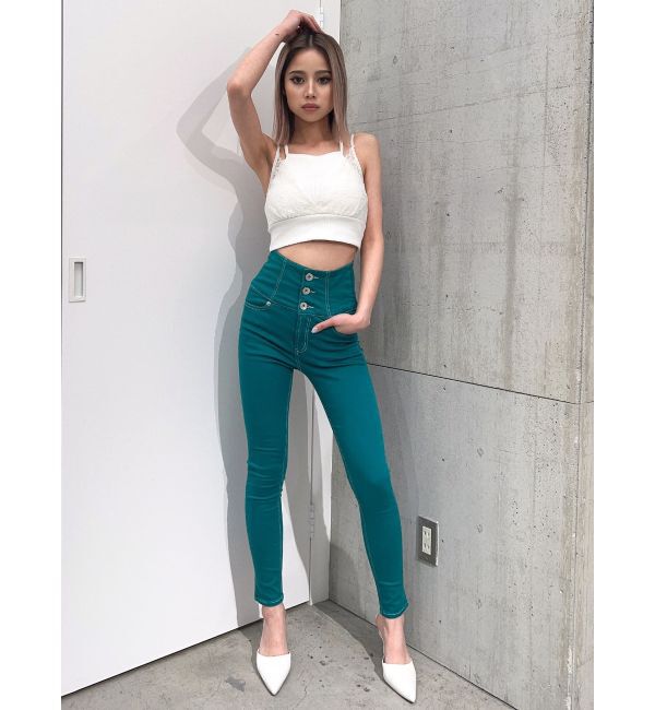 GYDA「ハイウエストボタンカラーパンツ」|その他|