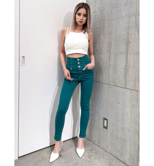 GYDA「ハイウエストボタンカラーパンツ」|その他|