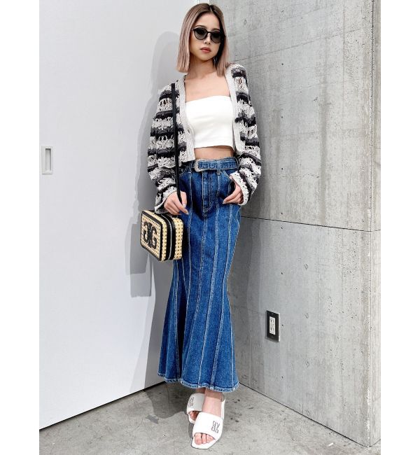 GYDA「ハイウエストバックルベルトデザインマーメイドスカート」|スカート|