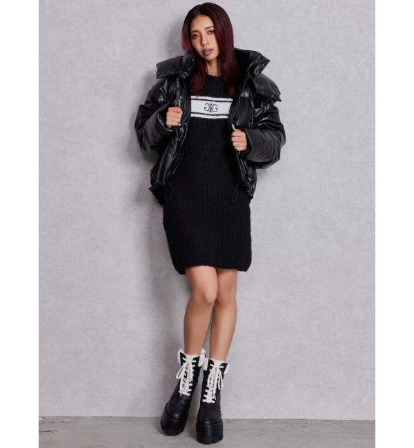 GYDA「2WAYフェイクレザーミドル丈ダウンコート」|ダウン|