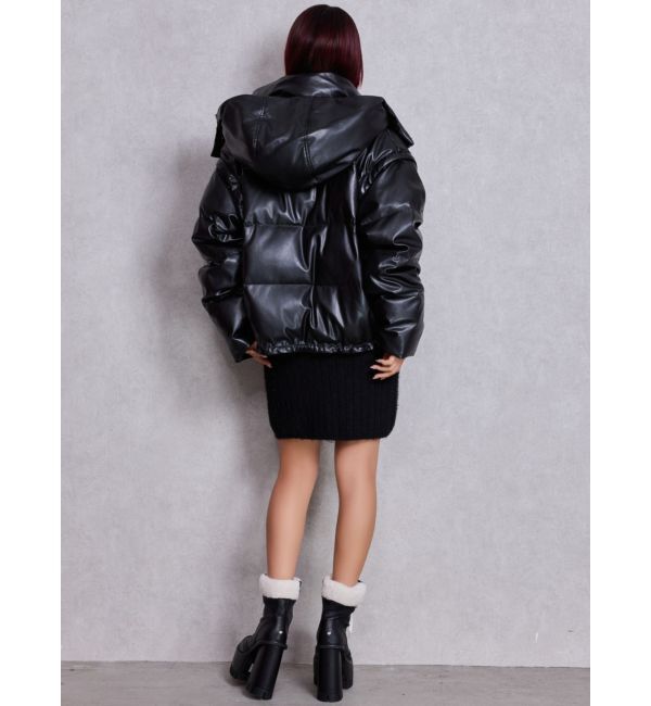 GYDA「2WAYフェイクレザーミドル丈ダウンコート」|ダウン|