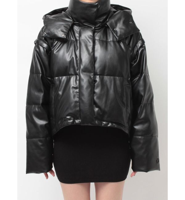 GYDA「2WAYフェイクレザーミドル丈ダウンコート」|ダウン|