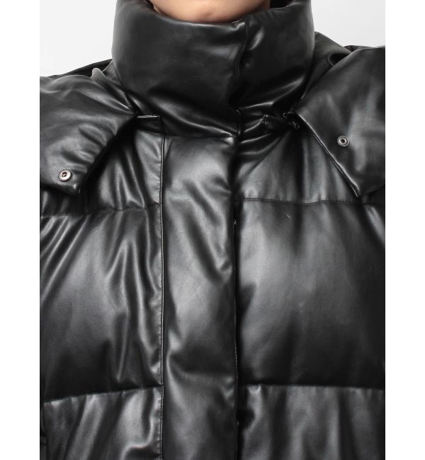 GYDA「2WAYフェイクレザーミドル丈ダウンコート」|ダウン|