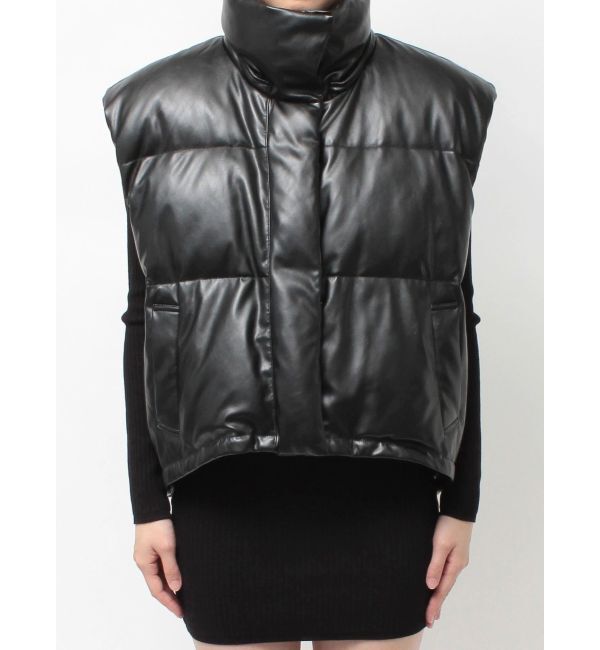 GYDA「2WAYフェイクレザーミドル丈ダウンコート」|ダウン|