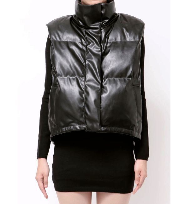 GYDA「2WAYフェイクレザーミドル丈ダウンコート」|ダウン|