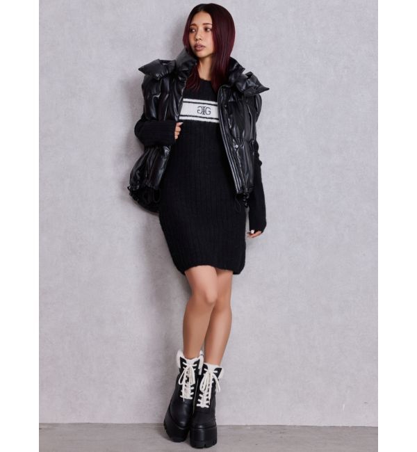 GYDA「2WAYフェイクレザーミドル丈ダウンコート」|ダウン|