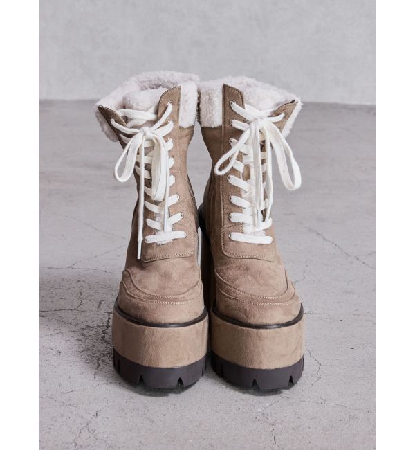 GYDA「TANK SOLES BOAショートブーツ」|ショートブーツ|ベージュ