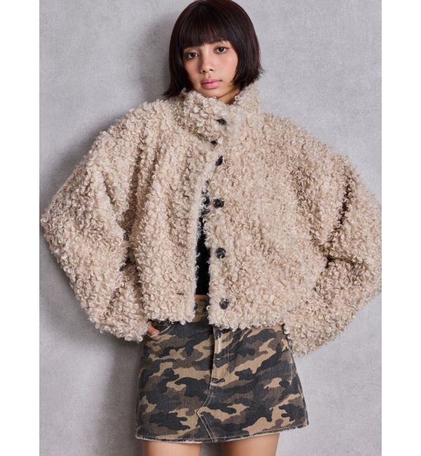 GYDA「プードルフェイクファーコート」|ダウン|アイボリー