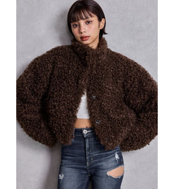 GYDA「プードルフェイクファーコート」|ダウン|ブラウン