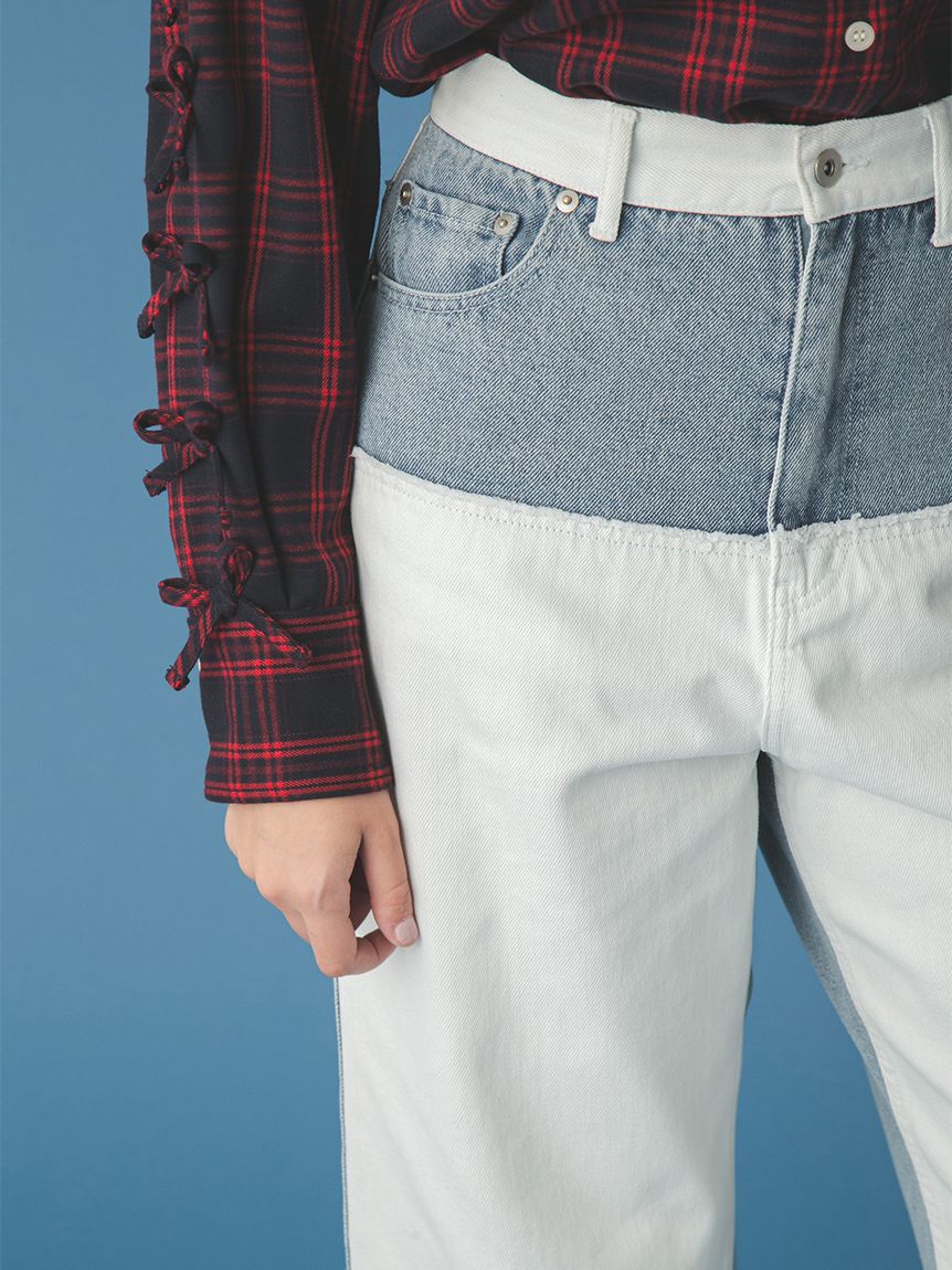 FURFUR「パッチワークデニムパンツ」|デニム|