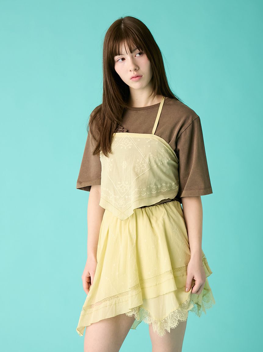 FURFUR「ハンカチ刺繍スカショーパン」|キュロット|