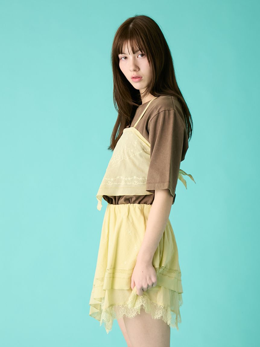 FURFUR「ハンカチ刺繍スカショーパン」|キュロット|