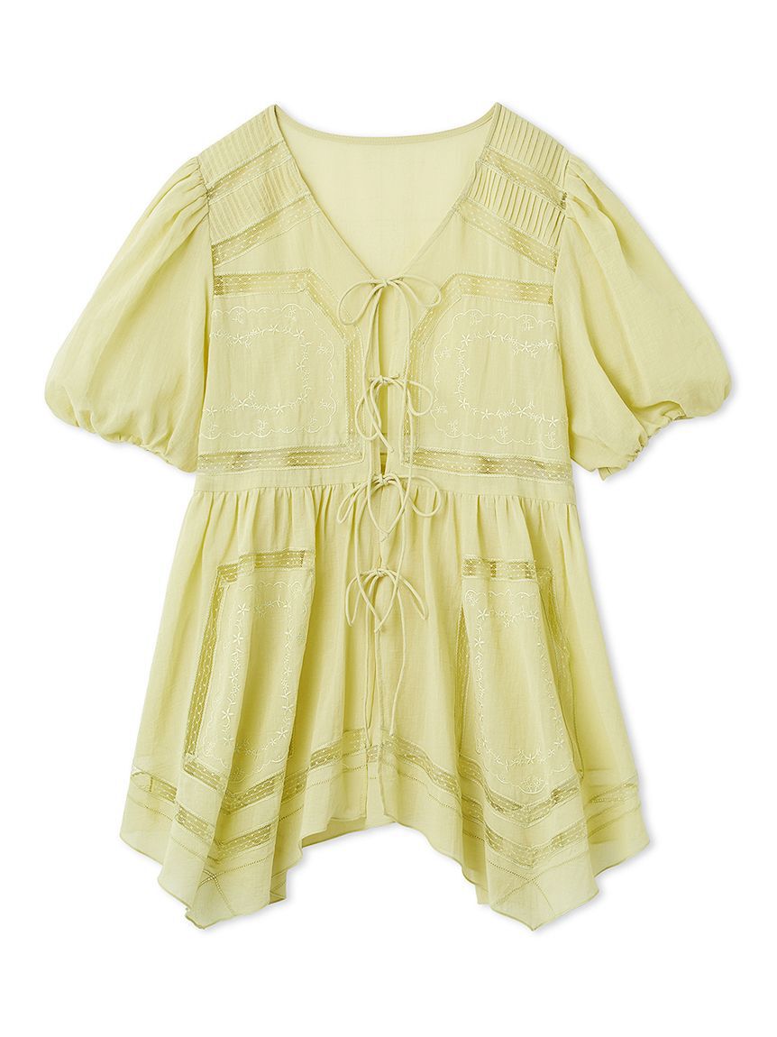 FURFUR「ハンカチ刺繍チュニックブラウス」|シャツ・ブラウス|