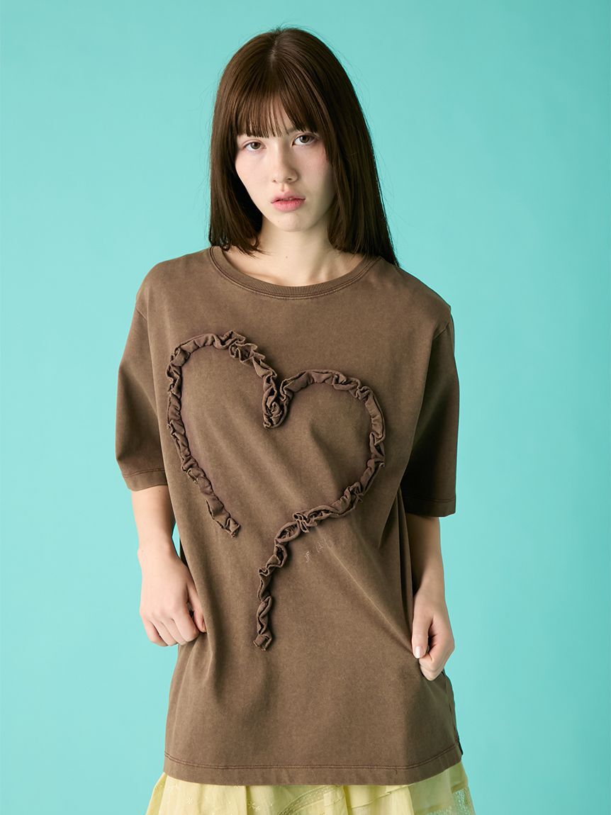 FURFUR「フリルハートモチーフTシャツ」|Tシャツ・カットソー|