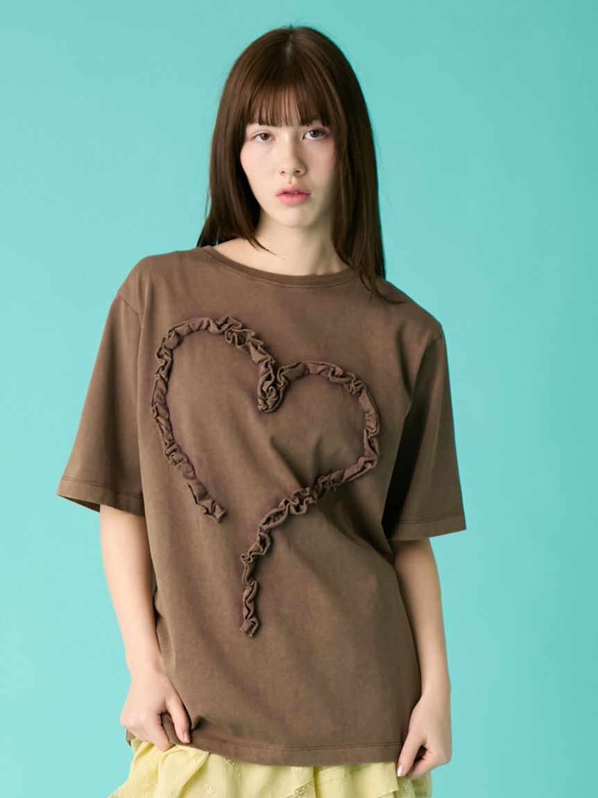 FURFUR「フリルハートモチーフTシャツ」|Tシャツ・カットソー|