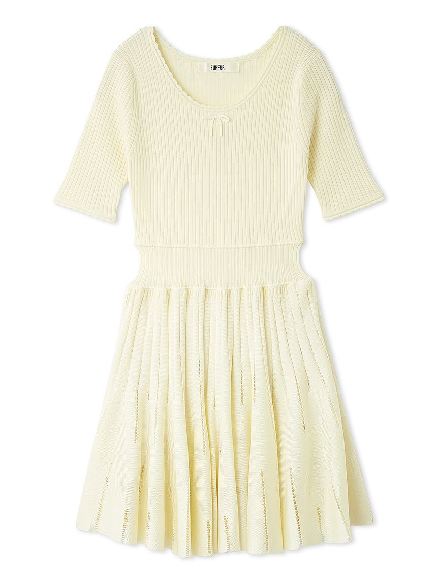 FURFUR「フィットフレアリブニットミニワンピース」|ワンピース|