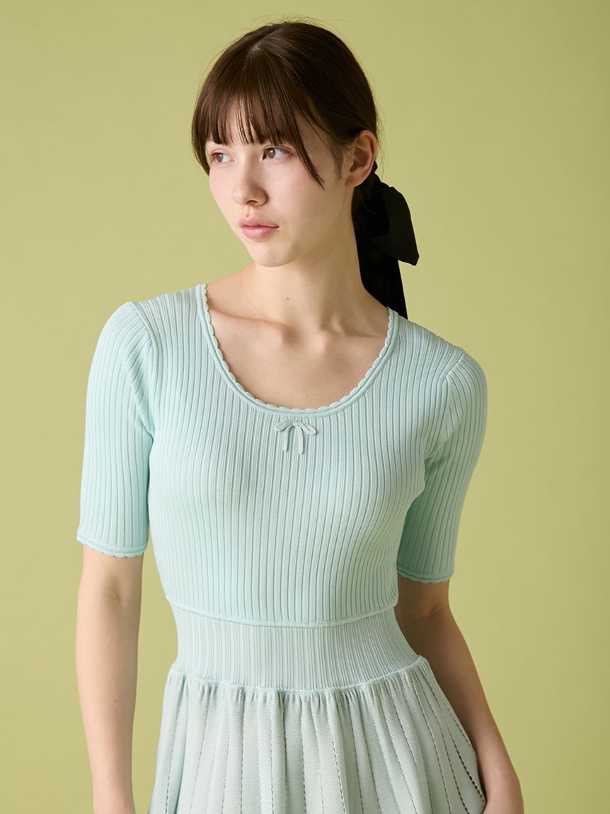 FURFUR「フィットフレアリブニットミニワンピース」|ワンピース|