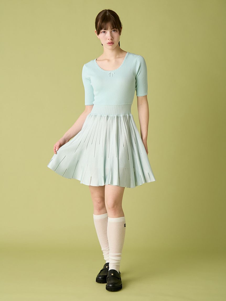 FURFUR「フィットフレアリブニットミニワンピース」|ワンピース|