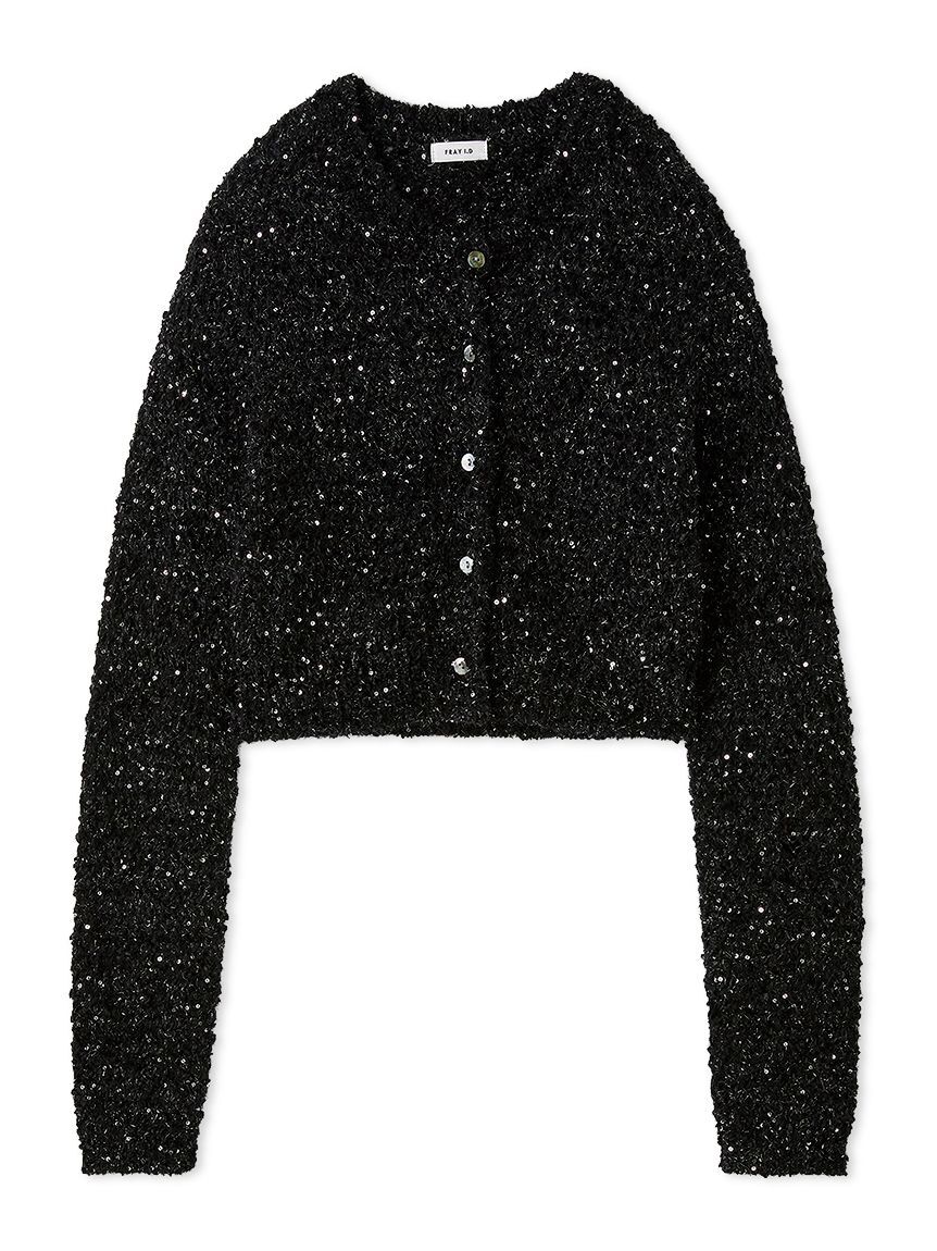 FRAY I.D「スパングルヤーンラメカーディガン」|カーディガン|BLK