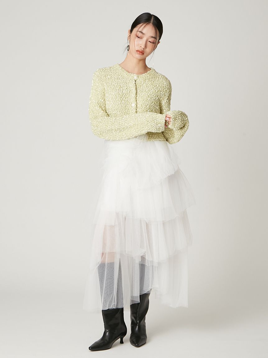 FRAY I.D「スパングルヤーンラメカーディガン」|カーディガン|