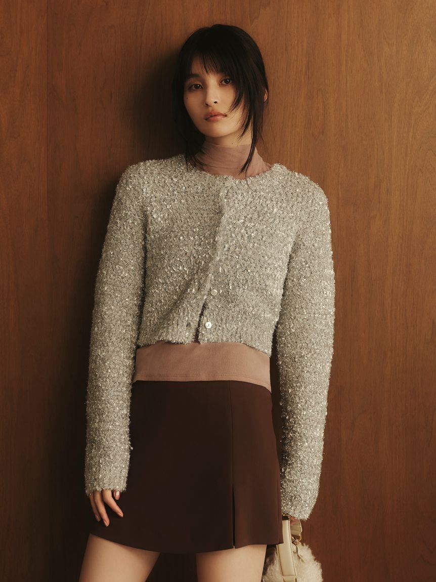 FRAY I.D「スパングルヤーンラメカーディガン」|カーディガン|