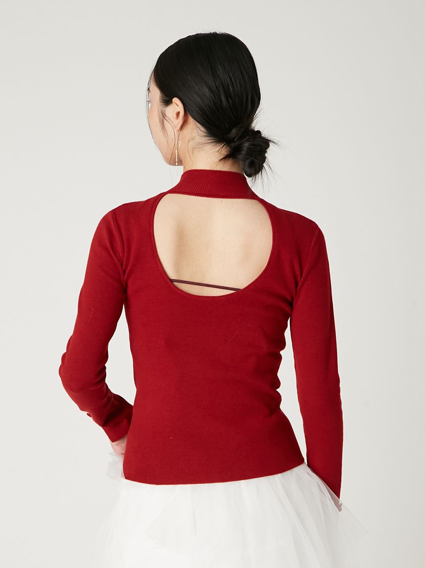 FRAY I.D「シルクブレンドバックオープンタートルニット」|ニット・セーター|