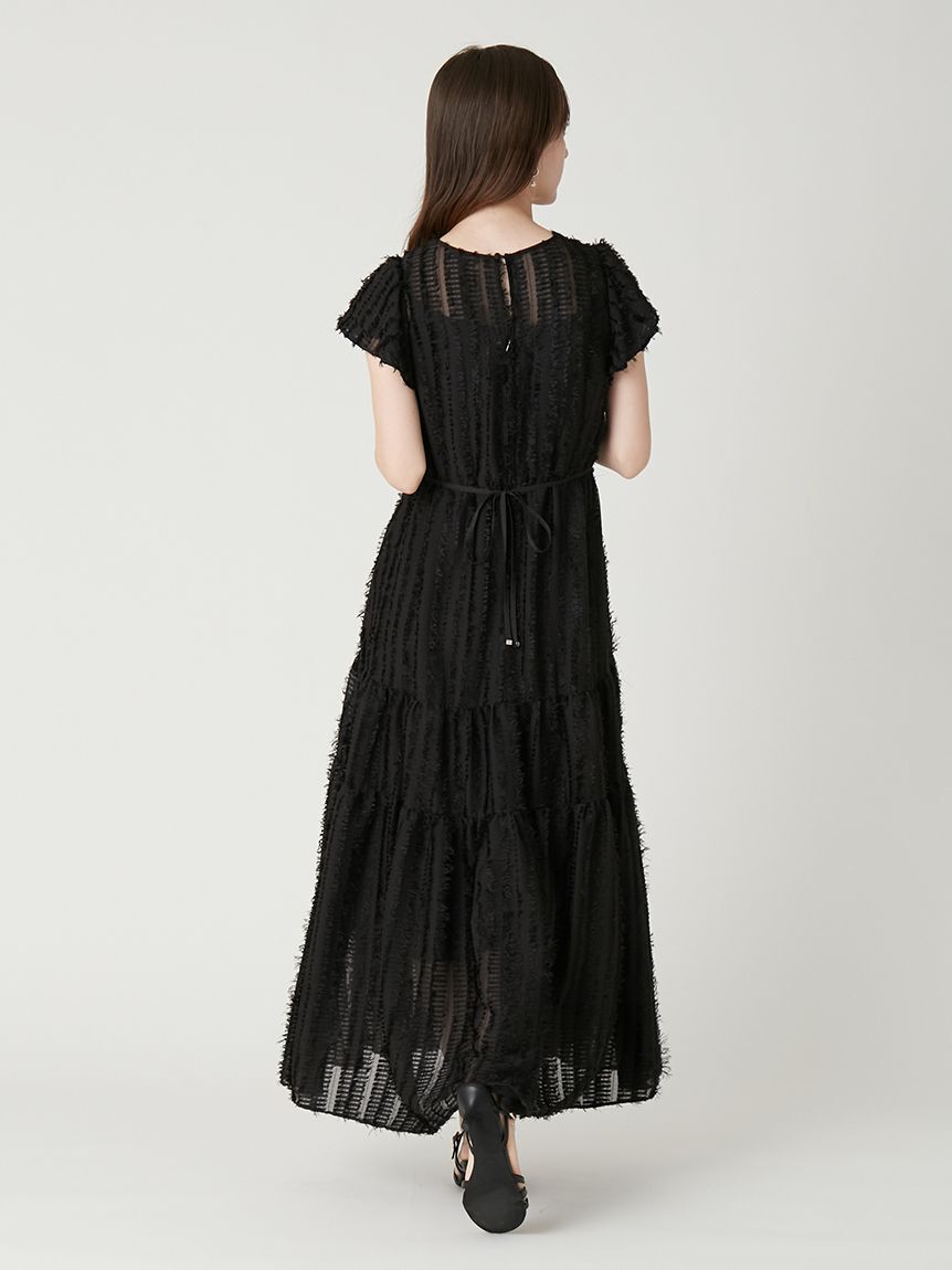 FRAY I.D「【00サイズあり】フリンジジャカードティアードワンピース」|ワンピース|
