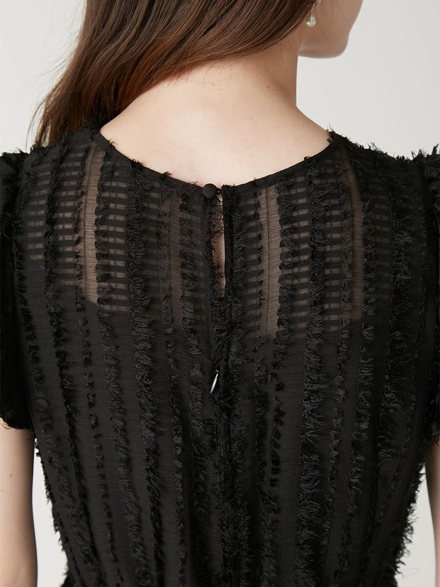 FRAY I.D「【00サイズあり】フリンジジャカードティアードワンピース」|ワンピース|